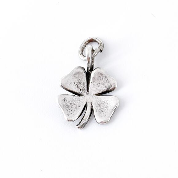 Vintage Sterling Silver 925 Four Leaf Clover Charm Pendant - Picture 2 of 7